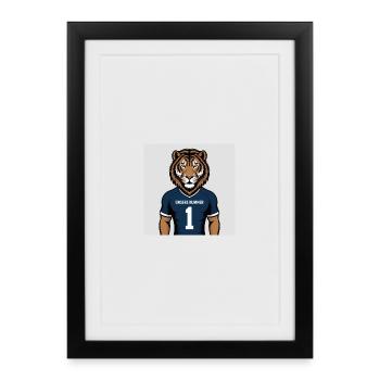 Tiger Mascot Jersey Print - Framed poster (27 × 37 cm) - black - Front