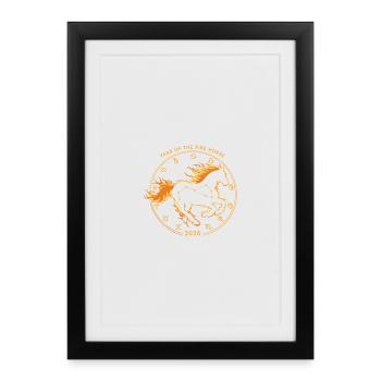 Nouvel An chinois 2026 | Année du Cheval de Feu - Affiche encadrée (27 × 37 cm) - noir - Devant