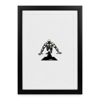 Sombre Guerrier Ascendant - Affiche encadrée (27 × 37 cm) - noir - Devant