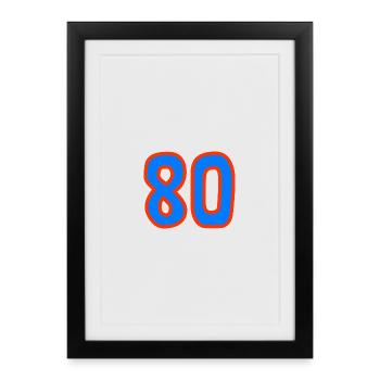 80. 80 YEARS. 80th ANNIVERSARY. 80 YEARS ANNIVERSARY. - Framed poster (27 × 37 cm) - black - Front