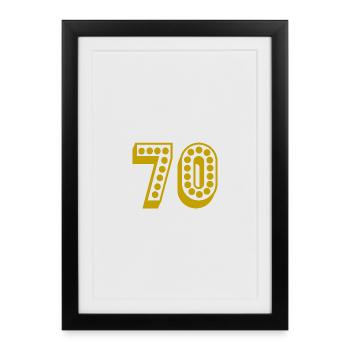70. 70 YEARS. 70th ANNIVERSARY. 70 YEARS ANNIVERSARY. - Framed poster (27 × 37 cm) - black - Front