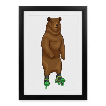 Bär Inline skating Inline skates - Framed poster (27 × 37 cm) - black - Front