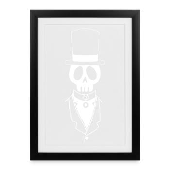 Vintage White Skull - Framed poster (27 × 37 cm) - black - Front