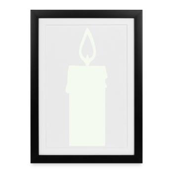 Silhouette de bougie d’allumage dans la lanterne - Affiche encadrée (27 × 37 cm) - noir - Devant