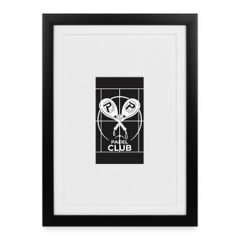 Padel Club Emblem Cross Racket - Framed poster (27 × 37 cm) - black - Front