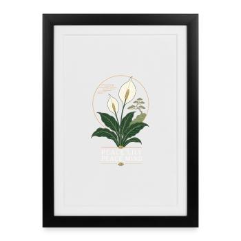 Peace Lily Peace Mind – Friedenslilie Zen - Framed poster (27 × 37 cm) - black - Front