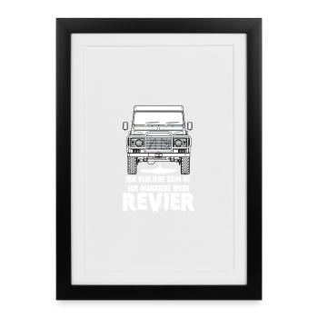 defender lustig funny Geschenk - Gerahmtes Poster (27 × 37 cm) - Schwarz - Vorne