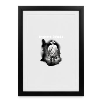Petri Heil weiss - Affiche encadrée (27 × 37 cm) - noir - Devant
