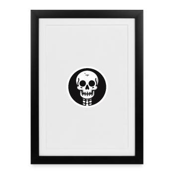 Squelette Halloween - Affiche encadrée (27 × 37 cm) - noir - Devant