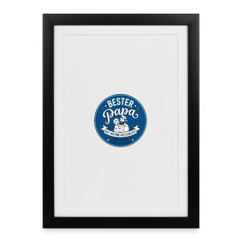 Bester Papa Mit Abstand - Gerahmtes Poster (27 × 37 cm) - Schwarz - Vorne