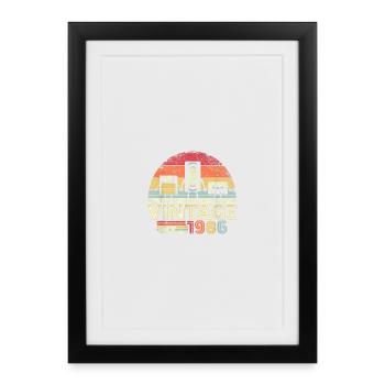 1986 Vintage Retro Birthday Gift - Framed poster (27 × 37 cm) - black - Front