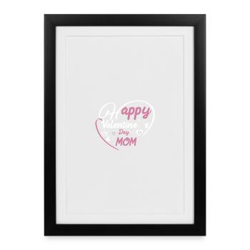Valentine's Day Heart Floral Design for Mothers - Framed poster (27 × 37 cm) - black - Front
