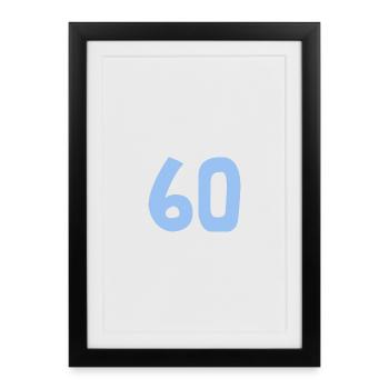 60. 60 ANS. 60e ANNIVERSAIRE. ANNIVERSAIRE 60 ANS. - Affiche encadrée (27 × 37 cm) - noir - Devant