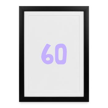 60. 60 ANS. 60e ANNIVERSAIRE. ANNIVERSAIRE 60 ANS. - Affiche encadrée (27 × 37 cm) - noir - Devant