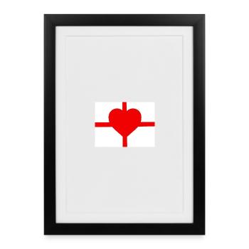 Heart Cross Minimalist Emblem - Framed poster (27 × 37 cm) - black - Front