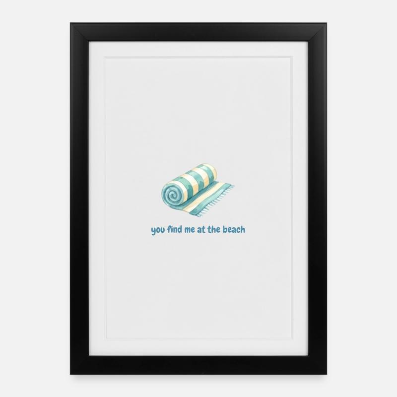 Tu me trouves à la plage - Affiche encadrée (27 × 37 cm) - noir