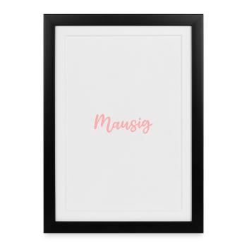 Design de lettrage rose souris - Affiche encadrée (27 × 37 cm) - noir - Devant