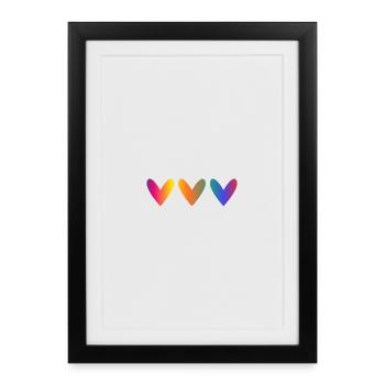 SAINT VALENTIN. COEUR. JE T'AIME. I LOVE YOU - Affiche encadrée (27 × 37 cm) - noir - Devant