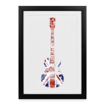 Union Jack Guitar - Framed poster (27 × 37 cm) - black - Front
