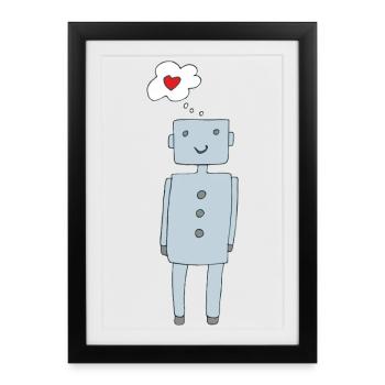 Futuristic Heart's Desire Cartoon - Framed poster (27 × 37 cm) - black - Front