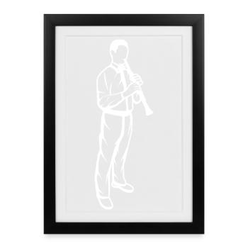 Little clarinet player - Framed poster (27 × 37 cm) - black - Front