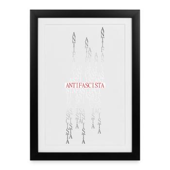 Antifascista Typo Collage red/gradient - Framed poster (27 × 37 cm) - black - Front