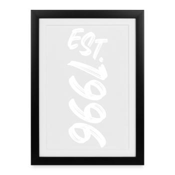 Est. 1996 - Established 1996 - Birthday Gift - Framed poster (27 × 37 cm) - black - Front