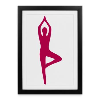 Yoga Forms Silhouettes - Framed poster (27 × 37 cm) - black - Front