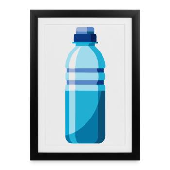 water bottle - Framed poster (27 × 37 cm) - black - Front
