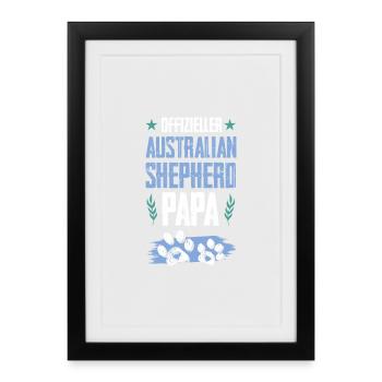 Chien australien chiens papa - Affiche encadrée (27 × 37 cm) - noir - Devant
