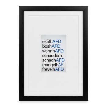 Anti AFD Design - Gerahmtes Poster (27 × 37 cm) - Schwarz - Vorne