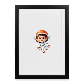 Space Monkey - Framed poster (27 × 37 cm) - black - Front