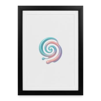 3D Spiral Pastel - Framed poster (27 × 37 cm) - black - Front