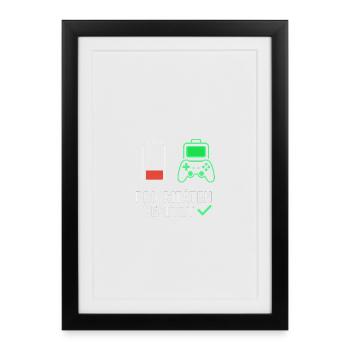 Conception de motivation de jeu pour les fans - Affiche encadrée (27 × 37 cm) - noir - Devant