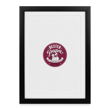 Bester Papa Vatertag - Gerahmtes Poster (27 × 37 cm) - Schwarz - Vorne