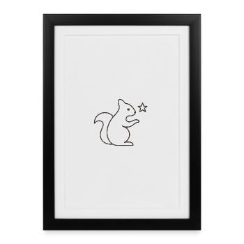 Squirrel Star Magic - Framed poster (27 × 37 cm) - black - Front