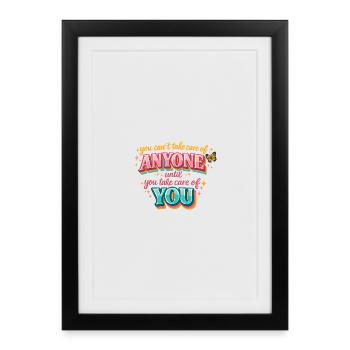 Treat Yourself First: Retro Self-Care - Framed poster (27 × 37 cm) - black - Front