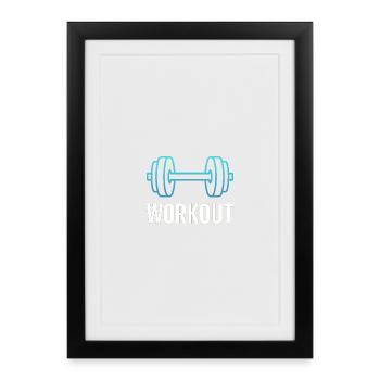 Haltères Neon Workout - Affiche encadrée (27 × 37 cm) - noir - Devant