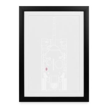 AMX 30 B - Affiche encadrée (27 × 37 cm) - noir - Devant