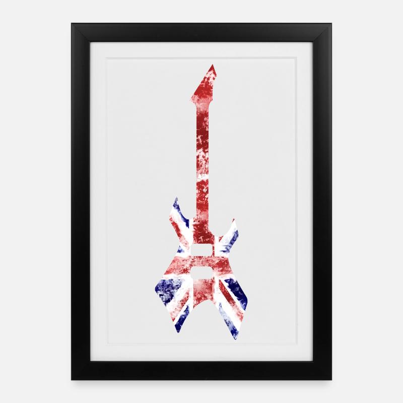 BC Rich Union Jack - Gerahmtes Poster (27 × 37 cm) - Schwarz