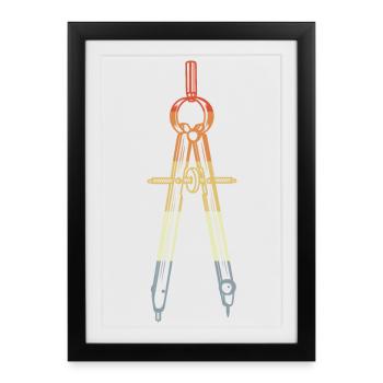 Vintage Compasses - Framed poster (27 × 37 cm) - black - Front