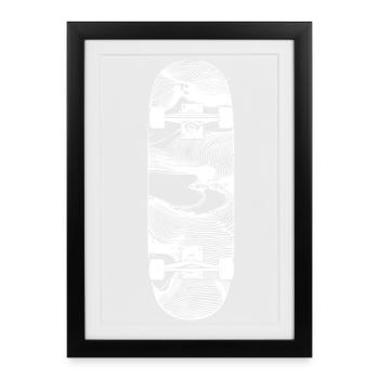 Skateboard Sketch - Framed poster (27 × 37 cm) - black - Front