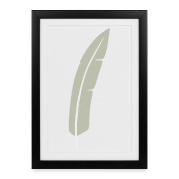 Feather Arc Minimalist Print - Affiche encadrée (27 × 37 cm) - noir - Devant