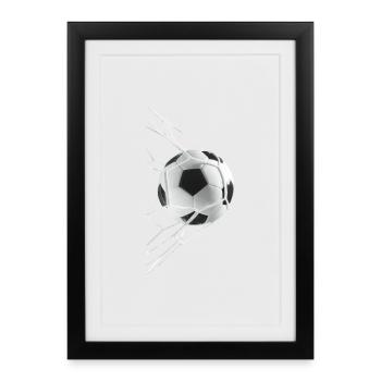 Soccer ball - Framed poster (27 × 37 cm) - black - Front