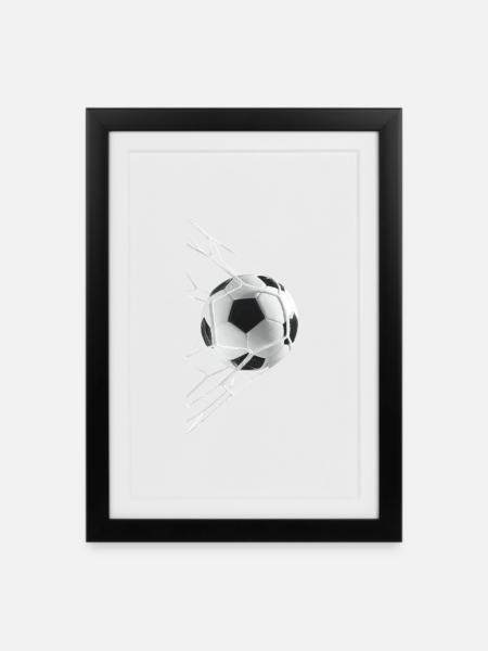 Fußball - Gerahmtes Poster (27 × 37 cm) - Schwarz