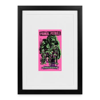 Primal Pitbull Confrontation - Framed poster (27 × 37 cm) - black - Front