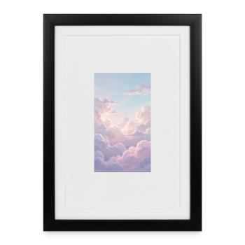 Background clouds Pink - Framed poster (27 × 37 cm) - black - Front