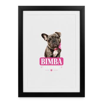 Fille PDG de la sieste - Affiche encadrée (27 × 37 cm) - noir - Devant