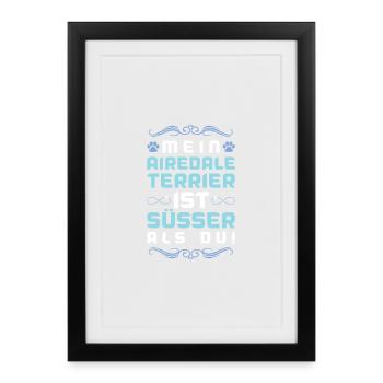 Airedale Terrierdog Dicton - Affiche encadrée (27 × 37 cm) - noir - Devant