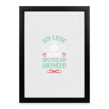 I love my Australian Shepherd - Framed poster (27 × 37 cm) - black - Front